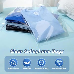 Sacs en cellophane transparents refermables de grande taille 12x16 pouces, 200 pièces, pour l'emballage de produits, sacs cadeaux auto-adhésifs, plastique auto-adhésif - Product Image 3