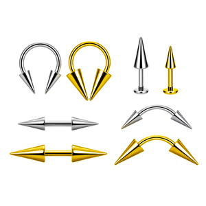 एटम F136 टाइटेनियम 16 ग्राम कर्व्ड बॉडी गहने पंक शैली के रोक भेस की अंगूठी बच्चों के लिए सोने की प्लेटेड - Product Image 1