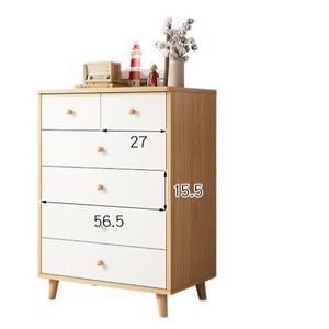 Meuble de rangement moderne et minimaliste pour chambre <span class=keywords><strong>à</strong></span> coucher - Meuble de sol avec tiroirs latéraux et de pied de lit, design seau - Product Image 5
