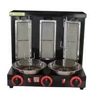 Barbecue à gaz commercial à trois têtes en acier inoxydable de haute qualité pour les fournitures d'hôtel et de restaurant du Moyen-Orient