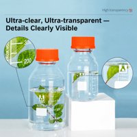 Flacons en verre borosilicate 3.3 gradués, à bouchon à vis côtelé, transparents et ambrés, pour stockage d'échantillons de laboratoire, réactifs, 100ml, 250ml, 500ml, 1000ml, 2000ml