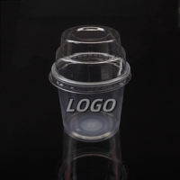 Sulide Vente en gros Logo personnalisé 250ml pp Gobelets en plastique de type cône pour la crème glacée Vente en gros avec couvercle