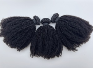 Extensions di <span class=keywords><strong>Capelli</strong></span> Umani <span class=keywords><strong>Afro</strong></span> Kinky Curly 11A Double Drawn 100% Vergini 4A 4B 4C di Qualità Premium - Product Image 5
