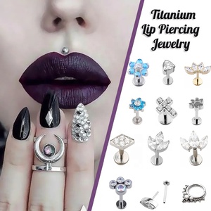 Phổ biến nhất Lip piercing đồ trang sức titan thép không gỉ labret pierc hợp thời trang tùy chỉnh Lip Titan piercing labios - Product Image 3