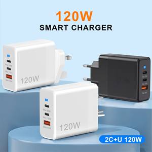 1 USB <span class=keywords><strong>2</strong></span> Type C 3พอร์ต120W ปลั๊กชาร์จเร็ว PD อะแดปเตอร์ที่ชาร์จโทรศัพท์ติดผนังสำหรับ iPhone 16 15 14 13 11 PRO MAX Xiaomi Samsung - Product Image 3