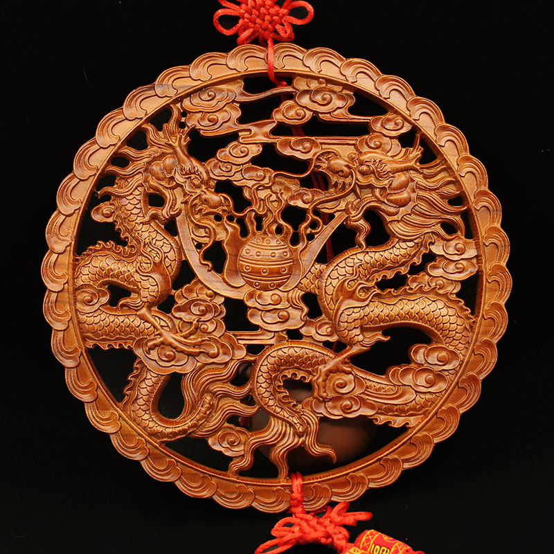 Pendentif Double Dragons Jouant avec une Perle de 30 cm (En Boîte)