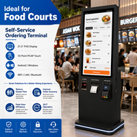 Kiosque de commande automatique 32 pouces avec processeur Intel Core i5, système Windows, écran tactile, terminal de paiement et imprimante pour les chaînes de restauration rapide
