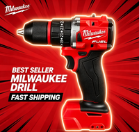 Perceuse-visseuse sans fil Milwaukee M-18 FUEL Brushless avec mandrin sans clé de 1/2 pouce, perceuse électrique compacte pour le perçage du bois et du métal