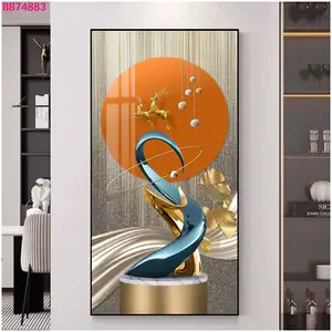 Personalizado abstrato efeito 3D cristal porcelana pintura parede artes casa acessórios decoração quadro arte