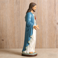 Statue du Sacré-Cœur de Jésus en résine peinte à la main, écologique, figurine religieuse chrétienne, modèle de décoration, cadeau commémoratif