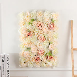 Mur floral artificiel 60x40 cm, motif de roses, fleurs en soie plastique, décoration romantique pour mariage, fond de scène - Product Image 3