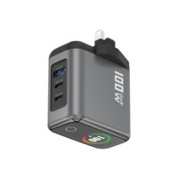 100W GaN Schnellladegerät USB Typ C Wandladegerät UK-Stecker mit TFT-Display USB-C Netzteil für MacBook Laptop Handy