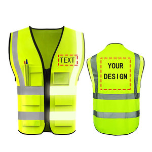 Logo personnalisé 100% polyester garde de sécurité haute visibilité gilet réfléchissant fermeture à glissière avant gilet de sécurité bon marché pour les travailleurs - Product Image 2