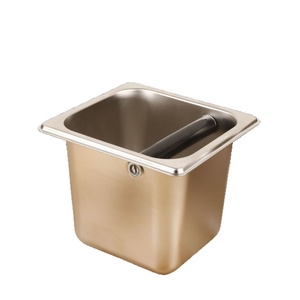 Caja de desecho de acero inoxidable para espresso, resistente, con barra de golpeo y protector contra salpicaduras, para desechos de café molido. - Product Image 5