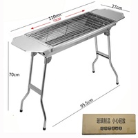 Barbecue Grill Portable Pliant Charbon De Bois Barbecue Grill Ensemble Complet En Acier Inoxydable Activité De Plein Air Fête pour Camping Pique-Nique Famille