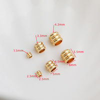 2.5mm 5mm 6mm 14K 18K Altın Pirinç Büyük Delikli 3 Katmanlı Varil Ara Boncukları Bileklik Kordonu Tüp Boncukları DIY Deri İp Aksesuarları