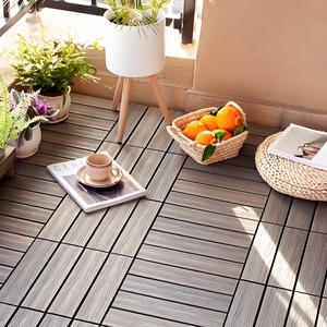 Tarima de Madera Antigua Coextruida de 30*30*2.3cm, Suelo de Plástico WPC, Diseño Imitación Madera, Lámina de Plástico para Patio y Terraza - Product Image 1