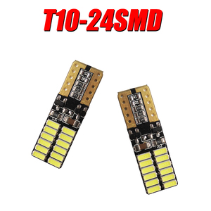 <span class=keywords><strong>LED</strong></span> ที่สมบูรณ์แบบ <span class=keywords><strong>T10</strong></span> 194 W5W 3014 24LED Canbus ข้อผิดพลาดฟรีรถลิ่มกว้างด้านข้าง - Product Image 4