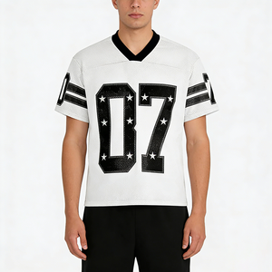 Camiseta de Fútbol Personalizada para Hombre, Estilo Oversize, con Número Estampado, Cuello en V, Deportiva, Informal, con Logotipo, para Niños y Jóvenes, de Secado Rápido - Product Image 1