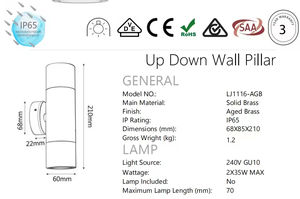 CSLIDO extérieur IP65 étanche en laiton solide lumière de jardin pour Villa Construction urbaine jardin lumière applique murale - Product Image 4