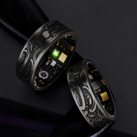 Bague Intelligente Personnalisée pour Hommes et Femmes, Étanche IP68, Moniteur de Fréquence Cardiaque, d'Oxygène Sanguin et de Sommeil, Boîtier en Acier, Contrôle par Application, Chargement Magnétique