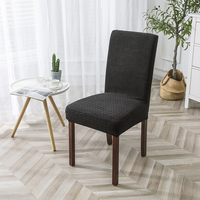 Housse de chaise en velours jacquard épaissi, universelle, extensible, à carreaux, pour salle à manger, hôtel, banquet, bureau, réunion