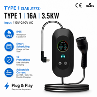 Chargeur portable pour véhicule électrique de type 1 SAE J1772 3,5 kW 16 A, station de recharge rapide pour véhicule électrique de niveau 2 EVSE, NEMA 6-20 240 V