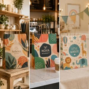 Sac cadeau promotionnel en papier écologique personnalisé pour cosmétiques de mariage, sac de shopping en papier, sac femme - Product Image 6