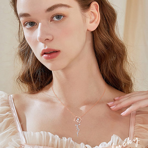 <span class=keywords><strong>Collana</strong></span> NAIS All Ins in Moissanite <span class=keywords><strong>Oro</strong></span> <span class=keywords><strong>Rosa</strong></span>, Catena in Argento Sterling 925 per Donna - Product Image 2
