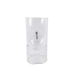 hand blown clear glass oil lamps cylinder & ball - permanent wick made of glass fibers, home glass Oil Burner decoration
