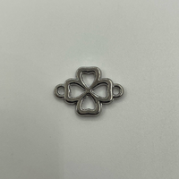 Pendentifs connecteurs en alliage de zinc en forme de trèfle à quatre feuilles, vente en gros, maillons métalliques personnalisés anti-corrosion pour vêtements, chaussures, articles en cuir