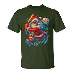 T-shirt de Noël Baseball Santa 67 pour garçons, cadeau de vacances - Product Image 1