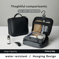 Borsa da toilette ecologica 2 in 1 da viaggio pieghevole appesa per trucco cosmetico con custodia TPU staccabile