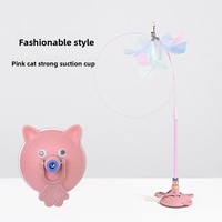 Nouvelle baguette de jeu pour chat puissante et simple en fil d'acier avec ventouse, détachable et portable, pour l'auto-entretenissement et le soulagement de l'ennui