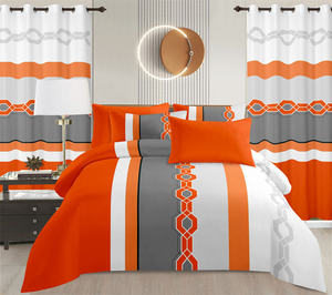 Juego de Sábanas de 8 Piezas de Tela de Calidad 100% Poliéster, Sábana Ajustable Suave con Cortinas a Juego, Tamaño King - Product Image 5