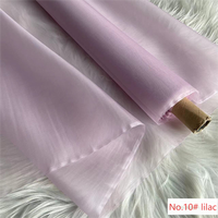 Tissu Organza 100% Soie de Mûrier Teinte Légère et Respirante 8MM Largeur 140cm Voile de Mariée Transparent Luxe