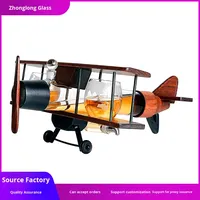 Distributeur de vin et de whisky moderne en forme d'avion Verre à haute teneur en borosilicate Capacité de 1000ml Verseur de vin artisanal soufflé à la main Luxe