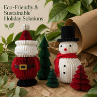 Nouvelle Décoration de Noël 3D Pliable en Papier Recyclé Nid d'Abeille Casse-Noisette 2026 pour Décoration de Table de Fête à Domicile