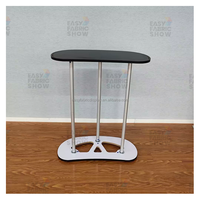 Table pop-up portable personnalisable et support de podium, comptoir de promotion ovale pliable pour l'affichage des salons professionnels