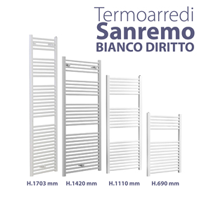 SAN REMO H 1703 W 550 Chauffe-serviettes droit blanc - Product Image 2