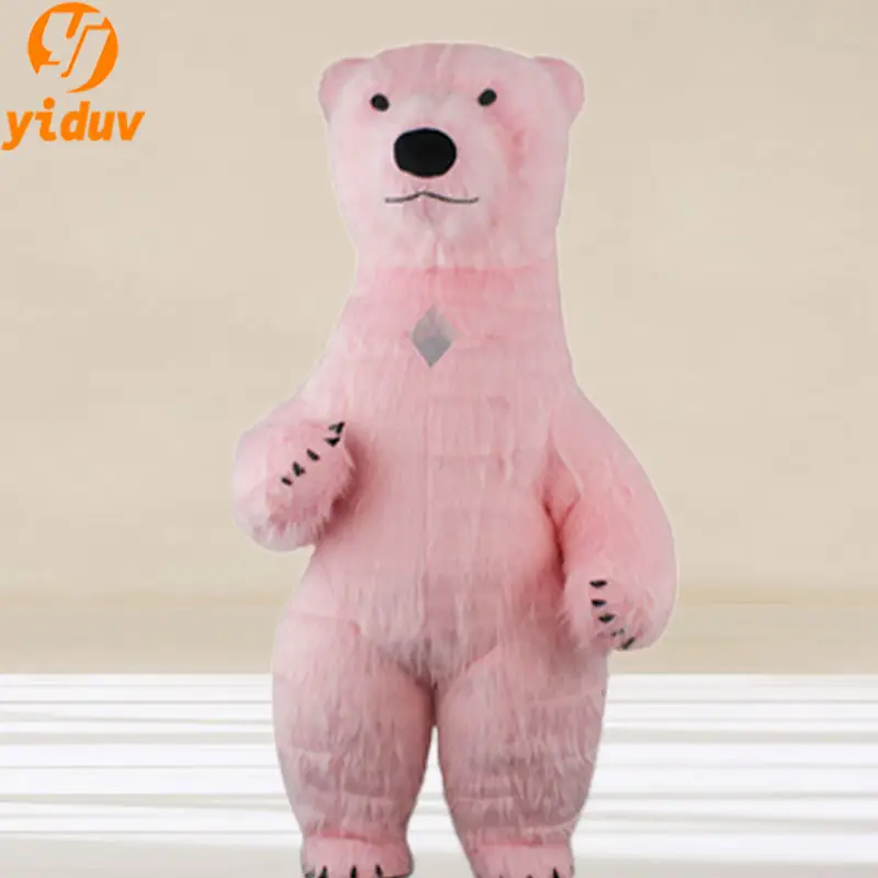 2023 Big Panda Pink Bear Inflatable Mascot Costume Role Play Birthday Party Funny Props Furry Polar Bear Mascot Set Holiday