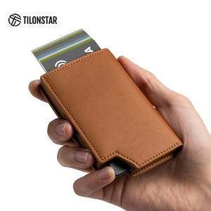 Portefeuille automatique anti-vol TILONSTAR TVC502 avec blocage RFID, en cuir premium et aluminium, porte-cartes d'identité et de banque - Product Image 5