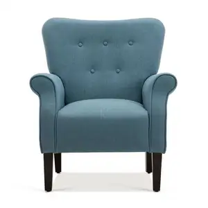 Cadeira de linho com design nórdico, cadeira para sala de estar