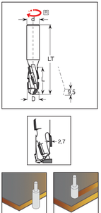 Carbure Plongeant Pointe DP Jetable Routeur Bits Corps En Acier Avec Haute Résistance Mécanique Réaiguisable Jusqu'à 3 Fois - Product Image 3