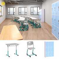 Meubles de classe modulaires pour projets scolaires, ensemble bureau et chaise pour étudiants réglables en hauteur