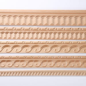 New Chinese-style Ingot Carved German Beech Solid <strong>Wood</strong> Molding Dongyang Fine Embossed Ceiling Wall Edge Strip Flower Door - Product Image 1