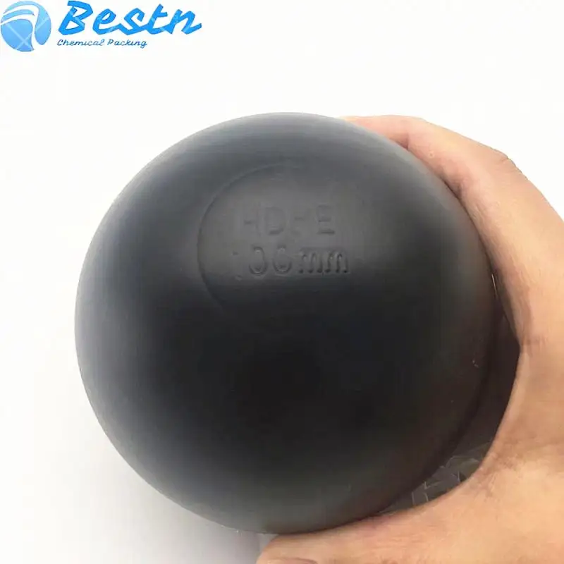 ลูกบอลพลาสติกลอยน้ำสีดำขนาด100มม. ลูกบอล HDPE Shade Ball สำหรับปกป้องน้ำ