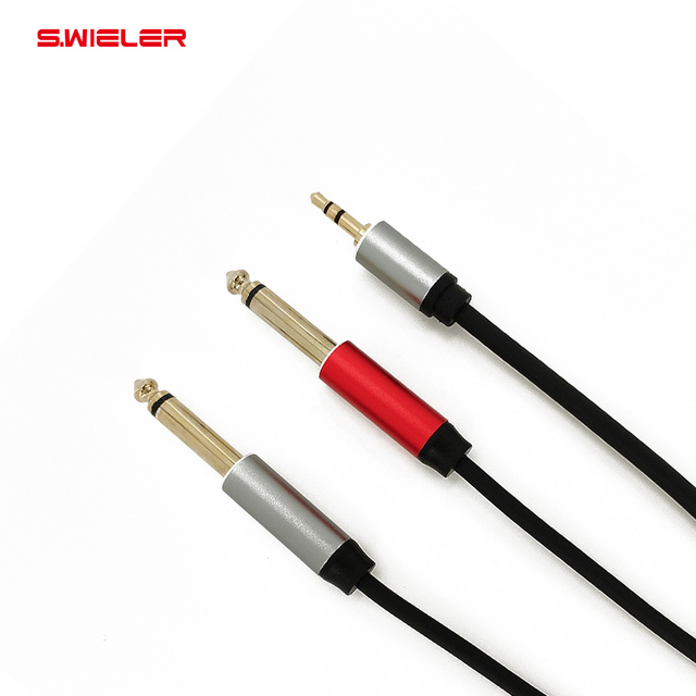 Premium 3.5mm to Dual 6.35mm Ts Mono Audio Cable Headphone Mixer Console Converter Cable De Audio 1/8 Jack to 1/4 Audio Cables