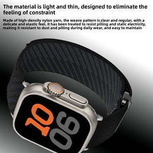 Bracelet en nylon ultra-fibre pour Apple Watch Ultra 3 49 mm, respirant et doux, idéal pour les sports de plein air, vente en gros d'usine - Product Image 5