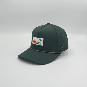 Casquette Snapback OEM personnalisée de haute qualité, 5 panneaux, gris anthracite, visière plate, découpe laser, perforations, imperméable - Product Image 5